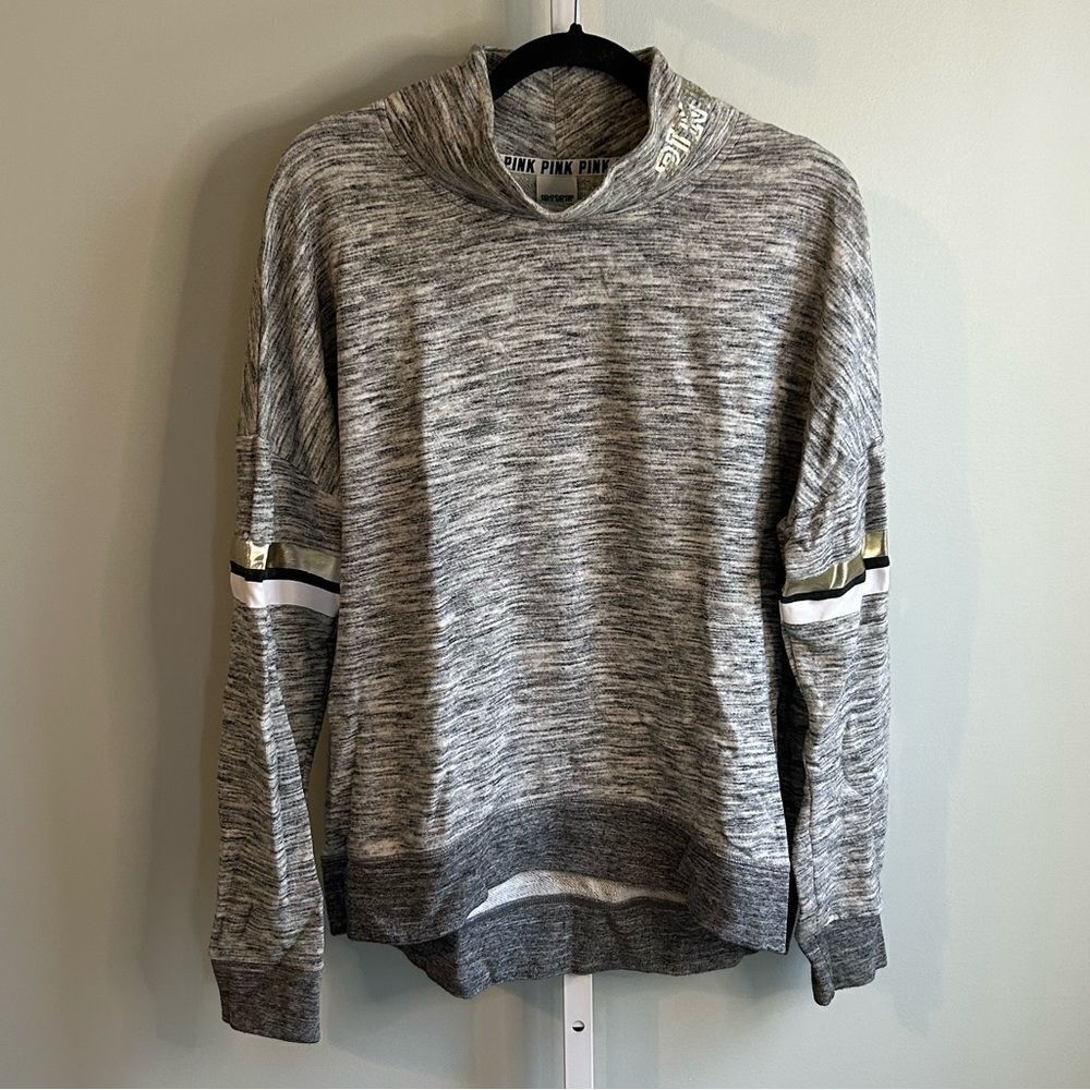 PINK Victoria’s Secret Gray High Neck Pullover Sweatshirt